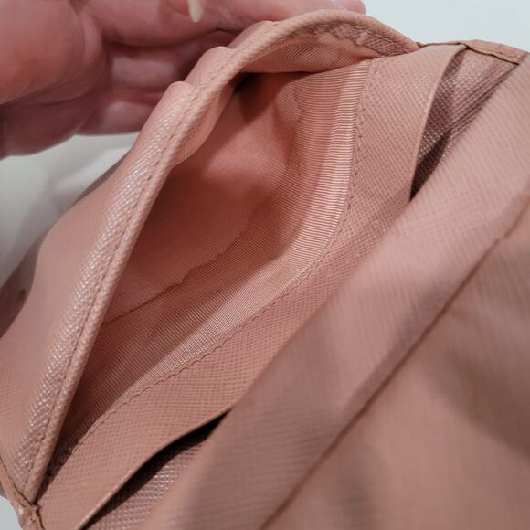 PRADA Saffiano Fiocco Orchidea Wallet Medium Bi Fold Light Pink Zip Around Logo - Picture 10 of 16